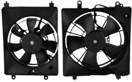 2-Pack AC Condenser Radiator Cooling Fan Assembly Compatible with Civic 2012-2015 2.4L/1.8L/1.5L and ILX 2013-2017 2.0L/2.4L/1.5L - Replacement for 19030RSJE01 38615-RZA-A02