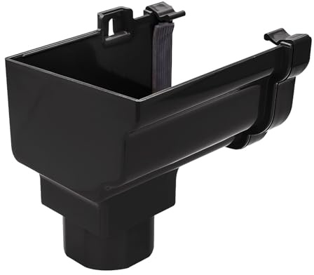Kayflow Ogee 120mm Gutter Stopend Outlet (Left) - Black