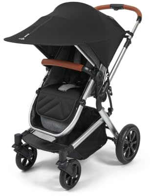 Babylo UPF 50+ Extended Stroller Sunshade, Black