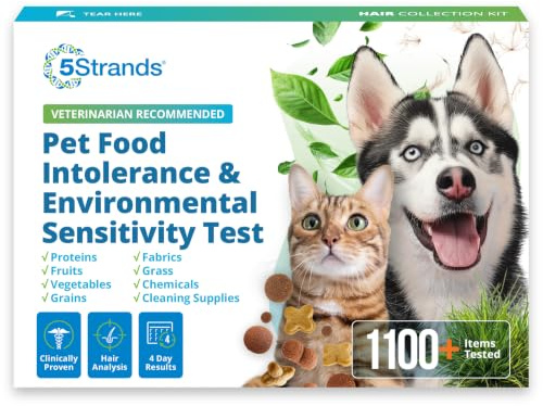 5 strängar husdjursmat och miljöintoleranstest, hemma känslighetstest för hundar och katter, 412 testade artiklar, husdjurshälsokontroll, snabba 5 dagars resultat, för alla åldrar och raser