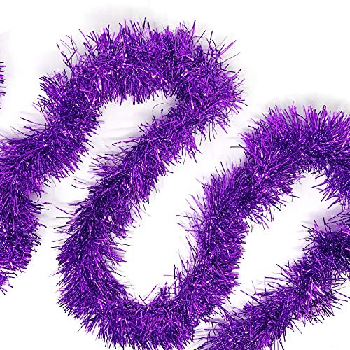 Allgala XG93209 Weihnachts-Folien-Lametta-Girlande, Dekoration für Weihnachtsbaum, Wandschiene, Heimbüro, Event, Lila, 15 m