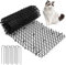 2m Katzen-Abwehrstreifen Tier-Barriere,200*30*2,2cm Dornengitter Vernetzig gegen Katzen,Tier Barriere mit Spikes Katzenabwehr Spikes Tiervertreiber mit 8 U-Förmig Erdanker,Katzenschreck Tierschreck