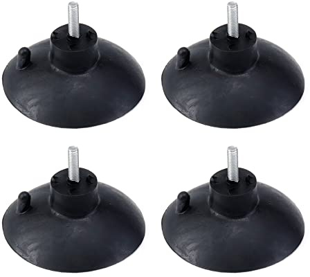 Faotup 4 ventosas para patas de vidrio, con tornillos M6, fuertes adhesivos, soporte de ventosa, color negro