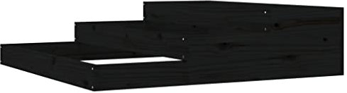 vidaXL Pflanzkübel, Blumenkasten Stufen-Design, Hochbeet für Garten Terrasse, Stufenbeet Kräuterbeet Blumenbeet, Schwarz Massivholz Kiefer