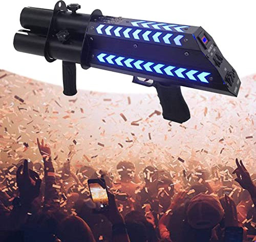 RayGenius Lanzador De Confeti,Lanzador De Confeti Electrico,Pistola De Confeti,Maquina De Niebla,Maquina De Efectos,Lanzador De Confeti con Mando A Distancia Inalambrico para Halloween,Navidad