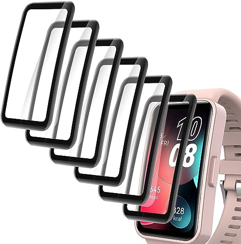 Hianjoo 6 Piezas Protector Pantalla Compatible con Huawei Band 9 / Band 8, Premium Cobertura Completa Film Láminas [Resistente a Rayones] [Anti-Shatter] Compatible con Huawei Band 8 / Band 9