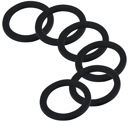 Qrity 6 Pezzi Guarnizione in Gomma Piatta, Guarnizioni O-ring, Guarnizioni di Tenuta Adatto per Tubo del lavello, Tubo del Bacino di Scarico, OD 55mm, ID 41mm