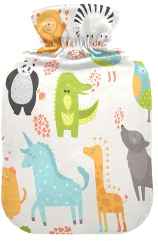 ISAOA Wärmflasche, Waldtier, Einhorn, Wolf, Zebra, Hund, Vogel, Löwe, Koala, Affe, Giraffe, Panda, Katze, Wärmflasche, S