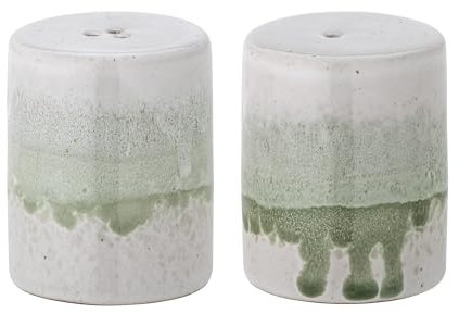 Bloomingville Paula - Salero y pimentero (cerámica), color verde