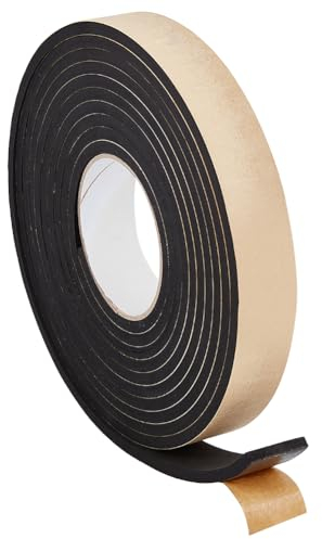 BENECREAT Striscia di Schiuma Autoadesiva Da 5 m, Nastro Isolante In Schiuma Da 30x6 mm Guarnizione Autoadesiva Ad Alta Densità per Finestre, Porta Auto, Turck, Condizionatore, Nero
