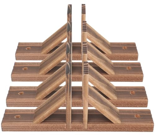 Toddmomy Lot de 4 pieds de support triangulaires en bois pour clôture de jardin, support de clôture en bois, protection de l'intimité, bordures de pelouse extérieures, accessoires de clôture