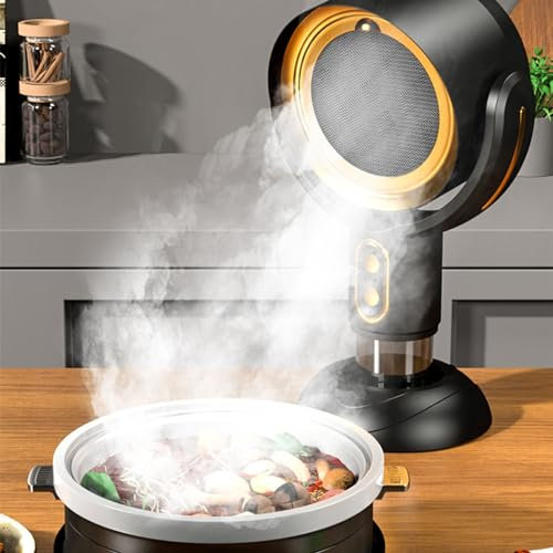 Cappa da Cucina Portatile, Cappa da Cucina da Tavolo con Ventola di Scarico a 2 velocità, Filtro Rimovibile, Aspiratore da Cucina Portatile per Barbecue Interno, Pentola Calda