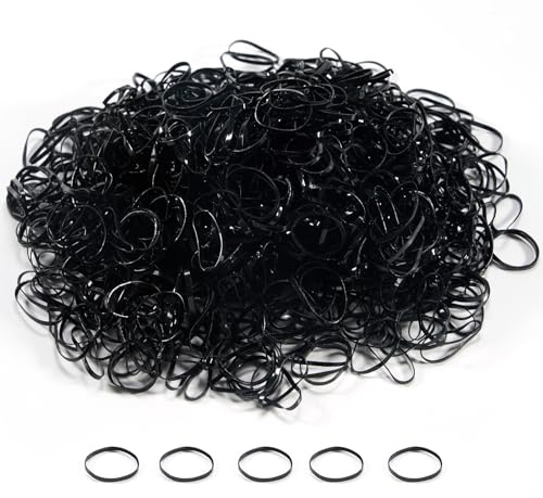 Cheerhom Lot de 1500 petits élastiques à cheveux, en caoutchouc, pour enfants, femmes, filles, tresses et coiffures quotidiennes (noir)