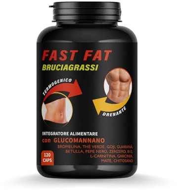 Brucia grassi Integratore Alimentare in Capsule con Estratti Vegetali per i Liquidi e il Supporto delle Diete Ipocaloriche – Con Garcinia, Bromelina, L-Carnitina e Glucomannano