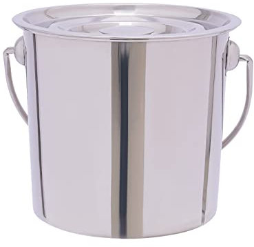 Eimer Garteneimer Baueimer Deckel für Gastronomie Eimer Edelstahleimer Mit Deckel, Kann zum Kochen und zur Lagerung verwendet Werden (12L)