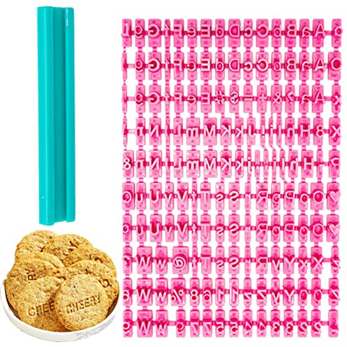 REBECASKYENS 150pcs Alphabet Number Letter, Fondant Letter Cutters, Personalised Cookie Stamp, DIY Mold Biscuit Fondant Cookie Cake Stamp Decorating Baking Tool Set, Kitchen Craft Message Maker