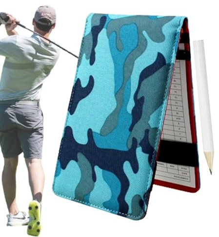 Golf-Scorecard-Buch, Golf-Yardage-Buch,Golf-Logbuch mit Bleistift | Tragbares Golf-Logbuch aus Oxford-Stoff, Club-Yardage-Buch, Golf-Gadget für Golfer, Männer und Frauen