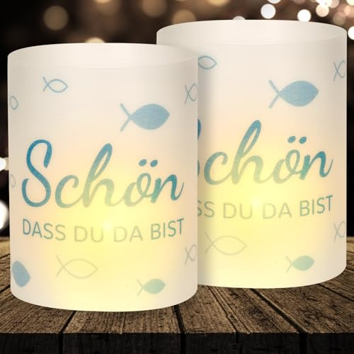 Lot de 16 photophores décoratifs de table pour baptême, garçon et fille, décoration de table de confirmation, décoration de communion, poisson bleu, cadeaux d'invités, pour bougies chauffe-plat ou