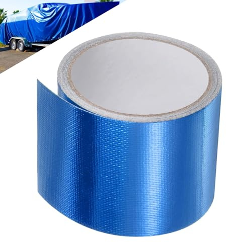 KADIO Tent Repair Kit - Blue, 5 cm x 10 m Adhesive Tape for Outdoor Awning, Boat Cover, Tarpaulin & Parasol Repair