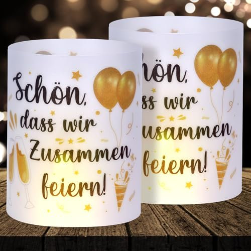 16 Windlichter Tischdeko Geburtstag Tischdeko Karneval Tischdeko Fasching Tischdeko Jungen Mädchen Schön, DASS wir zusammen feiern, für Teelichter und Kerzen Deko