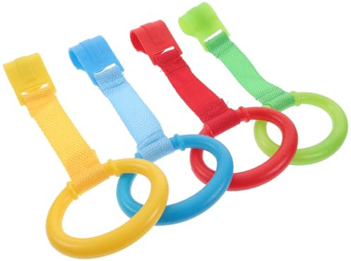 BESTonZON 4stücke Windeln Für Junge Mädchen Lauflernhilfen Zum Aufhängen An Kinderbetten Hängeringe Für Spielturnringe Greifringe Für Kleinkinder Sicherheitsstände Zum Laufenlernen Mit Griff
