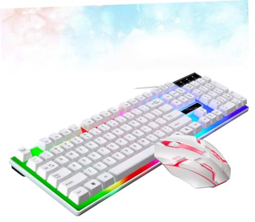 CAXUSD Conjunto De Teclado y Ratón Cable para Retroiluminación Colorida para Ordenador y Trabajo Casa