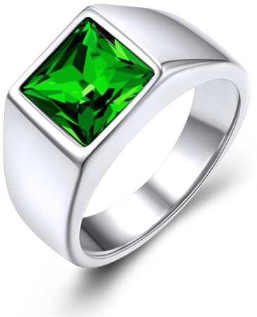 GoldChic Schwarzer/Blauer Stein Ring Herren Damen Siegelring mit Gravur Geburtsstein Edelstahlring Bandring Solitärring Schmuck Größe 54mm bis 72mm wählbar