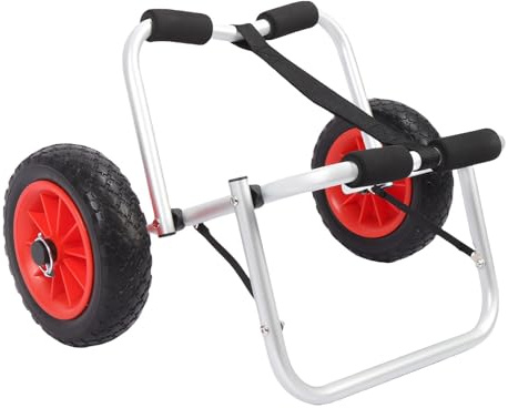 Fabater Kajakwagen, Faltbarer Kanuwagen, 200 Pfund Kapazität Universal Canoe Dolly, Paddelbrettwagen mit 10 Zoll Luftlosen Reifenrädern, Kajakzubehör -Trägertransport