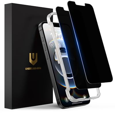 UNBREAKcable Panzer Sichtschutz Glas Kompatibel für iPhone 16e (6,1 Zoll) Blickschutzfolie Privacy Screen mit Anti Spy, Kratzfest, Anti-Fingerprint und blasenfrei - 2 Stück