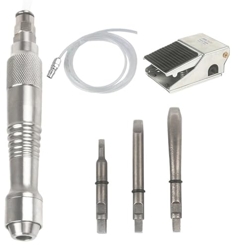 TIEOAXFT Mini Air Chisel Pneumatic Hammer Air Chisel Shovel Micro Air Flux Chipper Gas Shovel Chisel Pencil Medical Gypsum Cast(Set 2)