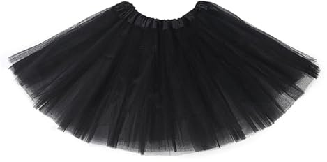 Gonna in Tulle Nero Donna,Gonna Tutu in Tulle Retrò da Donna a Tre Strati per Adulti, Tutù a 3 Strati e 6 Pannelli Senza Fodera, per Ballo, Feste, Carnevale e Costumi, Vita Elastica