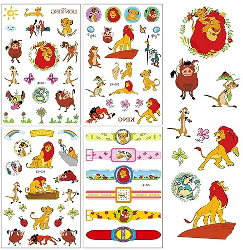 Temporäre Tattoos Auto Tattoo Stickers Set Party Favor Tattoo Aufkleber (4 Blätter) (King)
