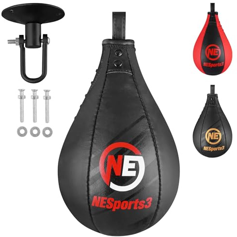 Box Speed Ball Set aus Maya Hide Leder – Punching Ball mit Halterung & Speedbag für Boxtraining, Reflex- & Fitnessübungen – Professionelles Box-Trainingsgerät für Zuhause & Fitnessstudio