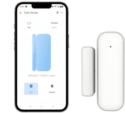 Sensor Puerta WiFi, Sensores de Alarma de Ventana WLAN de 2.4GHz, Funcionan con Alexa, Google Home, notificación de Alerta de la aplicación eWelink, no requieren hub, (baterías no Incluidas)