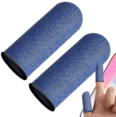 Mobilspel Finger Sleeve, Finger Sleeves for Game | 2st kolfiber | andningsbara fingerskydd - Lätta Game Sleeves för förbättrad fingerkänslighet & Touch Respons