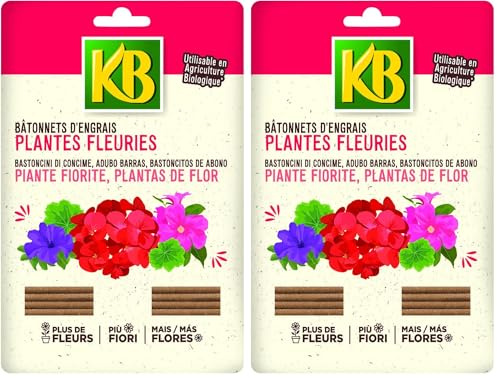 KB Bâtonnets d'engrais plantes fleuries, géraniums x40 (Lot de 2)