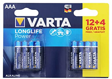 Varta Piles High Energy LR03(AAA) x12 +4 gratuites