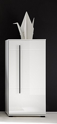 Beauty.Scouts Kommode Drucha Highboard, Stauraumelement, Schrank, modernes Design, Hochglanz weiß, 90x140x37 cm