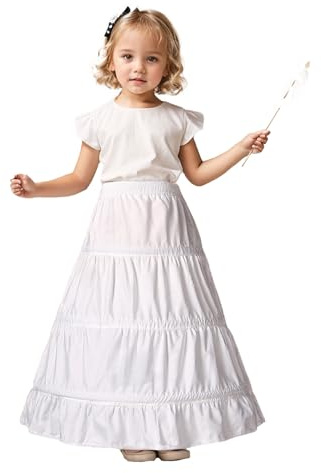 BEAUTELICATE Sottogonna Bambina Cerchi Crinolina per Abito Sottogonna per Vestito da Bambini Gonna Petticoat 100% Cotone per Carnevale Festa Comunione 1 a 16 Anni