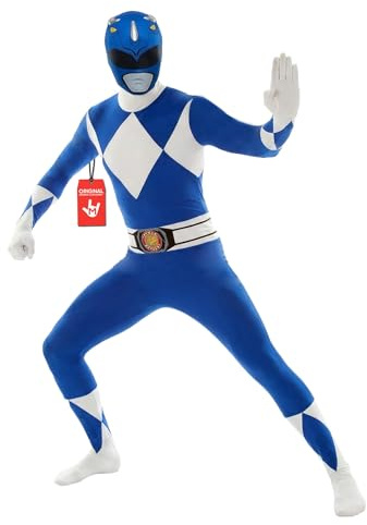 Morphsuits Costume Power Ranger bleu pour homme, costume Power Ranger Morph pour adulte, taille XL