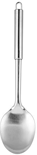 KADAX Servierlöffel aus Edelstahl, großer Salatlöffel, 33 cm, Vorlegelöffel für Reis, Kartoffeln, Küchenhelfer mit ovalem Griff, Esslöffel, spülmaschinenfest, lang, silber