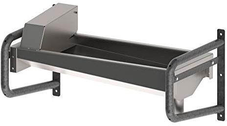 Beheizbare Edelstahl-Trog- tränke 100cm, m. Wandkonsole
