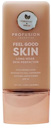 Profusion Cosmetics Lightweight Liquid Foundation for a Flawless and Elegant Radiance, Breathable Makeup for Improves Uneven Skin Tone, Cruelty-Free - Medium 3
