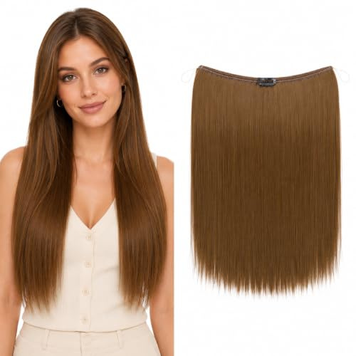 CAISHA 50cm Extension Gummiband Haarverlängerung Hellbraun E104