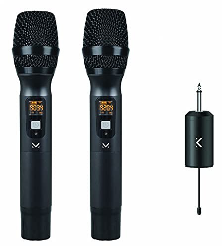 MAJESTIC mic-720w Coppia microfoni Wireless uhf dinamici unidirezionali con Mini Ricevitore Ricaricabile