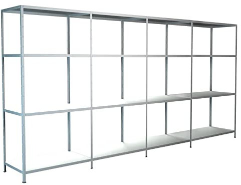 SCHULTE Regalwelt Steck-Grund-/ u 3 Anbauregale, 16 Böden, 1800x3800x350, weiss