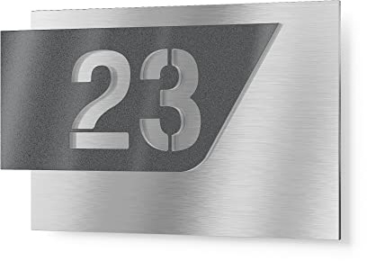 Graviers Design Hausnummernschild aus V2A Edelstahl 250x175 - Anthrazit Metallic - zweiteilig mit 3D Effekt Wetterfest Rostfrei Individuell anpassbar mit eigener Nummer - Made in Germany
