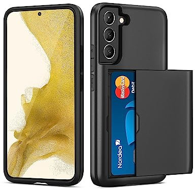 ACOCOBUY Coque pour Samsung Galaxy S22 Étui Portefeuille avec Porte-Cartes Antichoc Étui pour Galaxy S22 5G Housse Protection à Double Couche Armor Cover Bumper Housse pour Samsung S22 6.1'' Noir