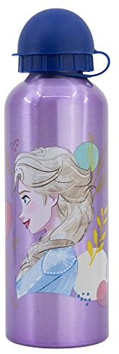Stor Botella infantil Disney Frozen de aluminio de 530 ml, con boquilla y tapón de seguridad, lavable y reutilizable