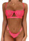 VicSec Floral Lace Lingerie Set for Women Sexy Bra and Knickers Underwear Set Push Up Half Cup See Through Nightwear with Thongs G-Strings High Waisted Eyelash Lacy Rose Red